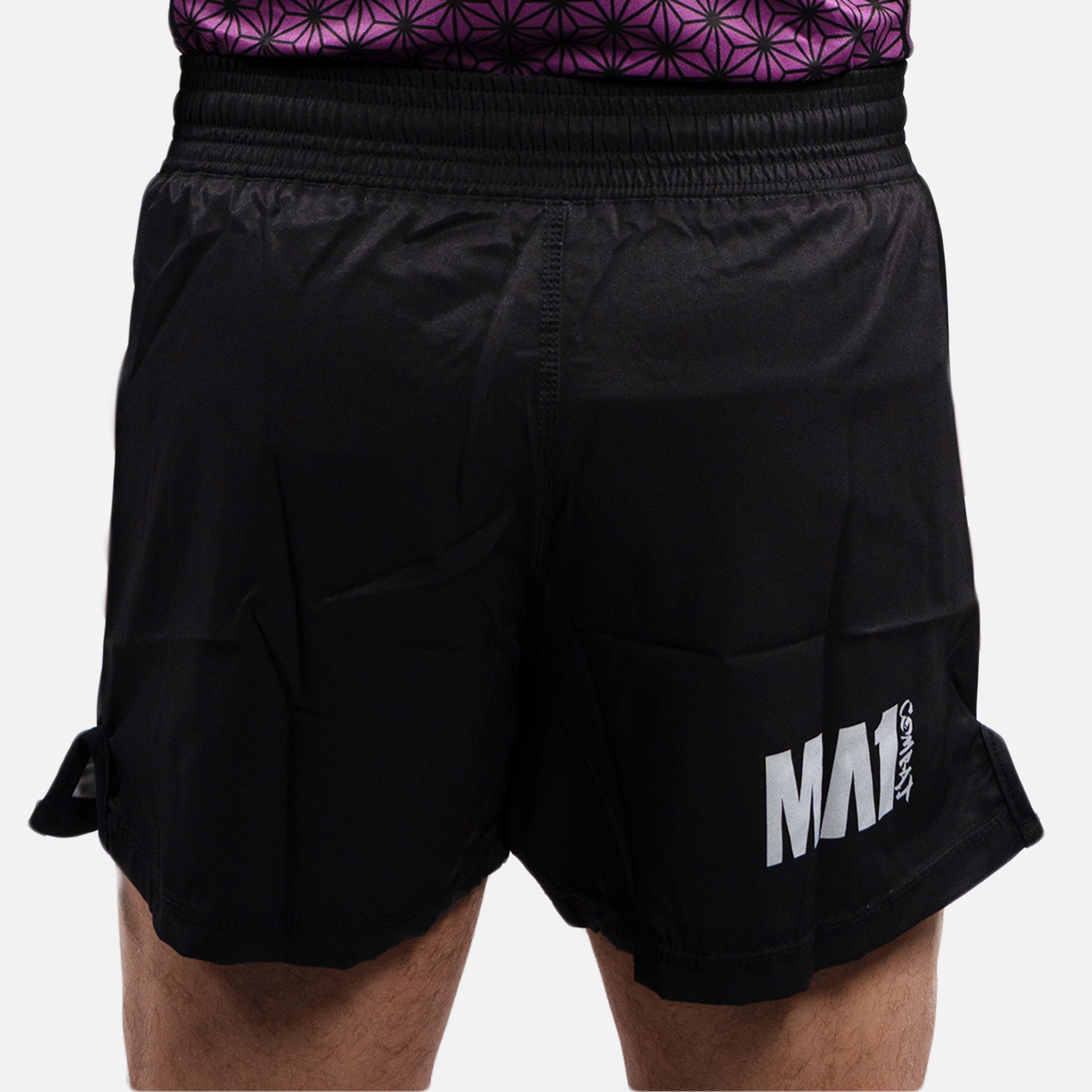 MA1 Combat Basic Black High Cut MMA Shorts