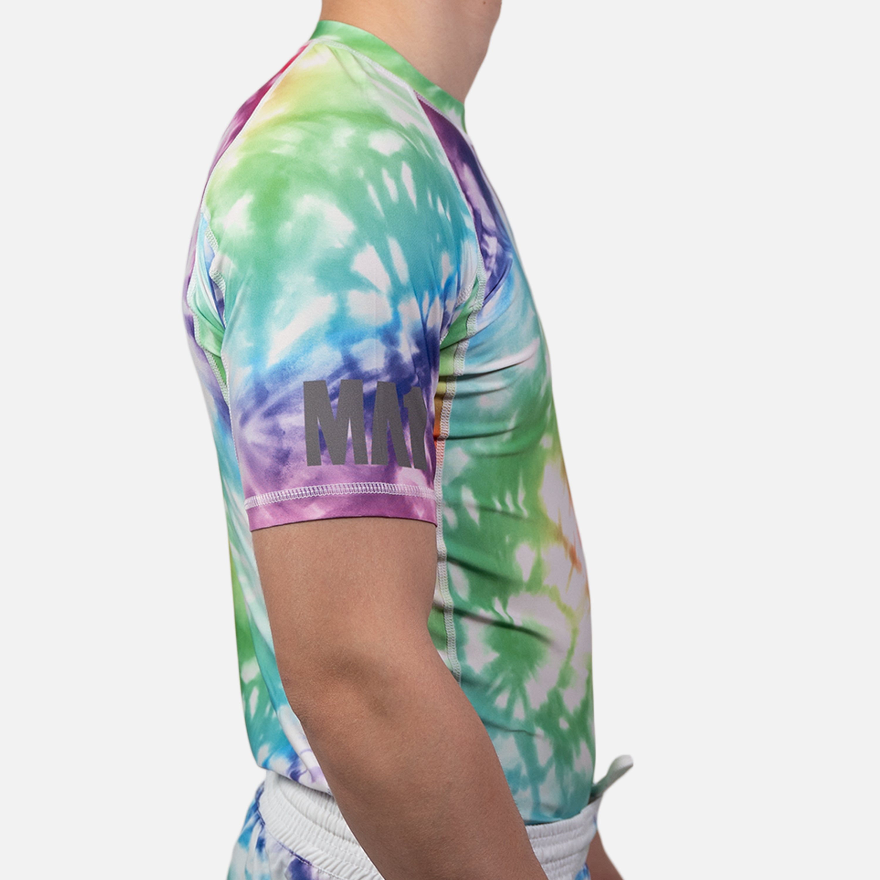 MA1 Tie Dye White Short Sleeve Rash Guard
