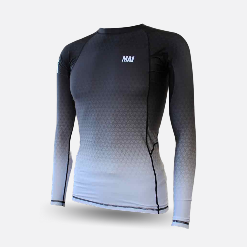 MA1 Long Sleeve Rash Guard - Wagara White