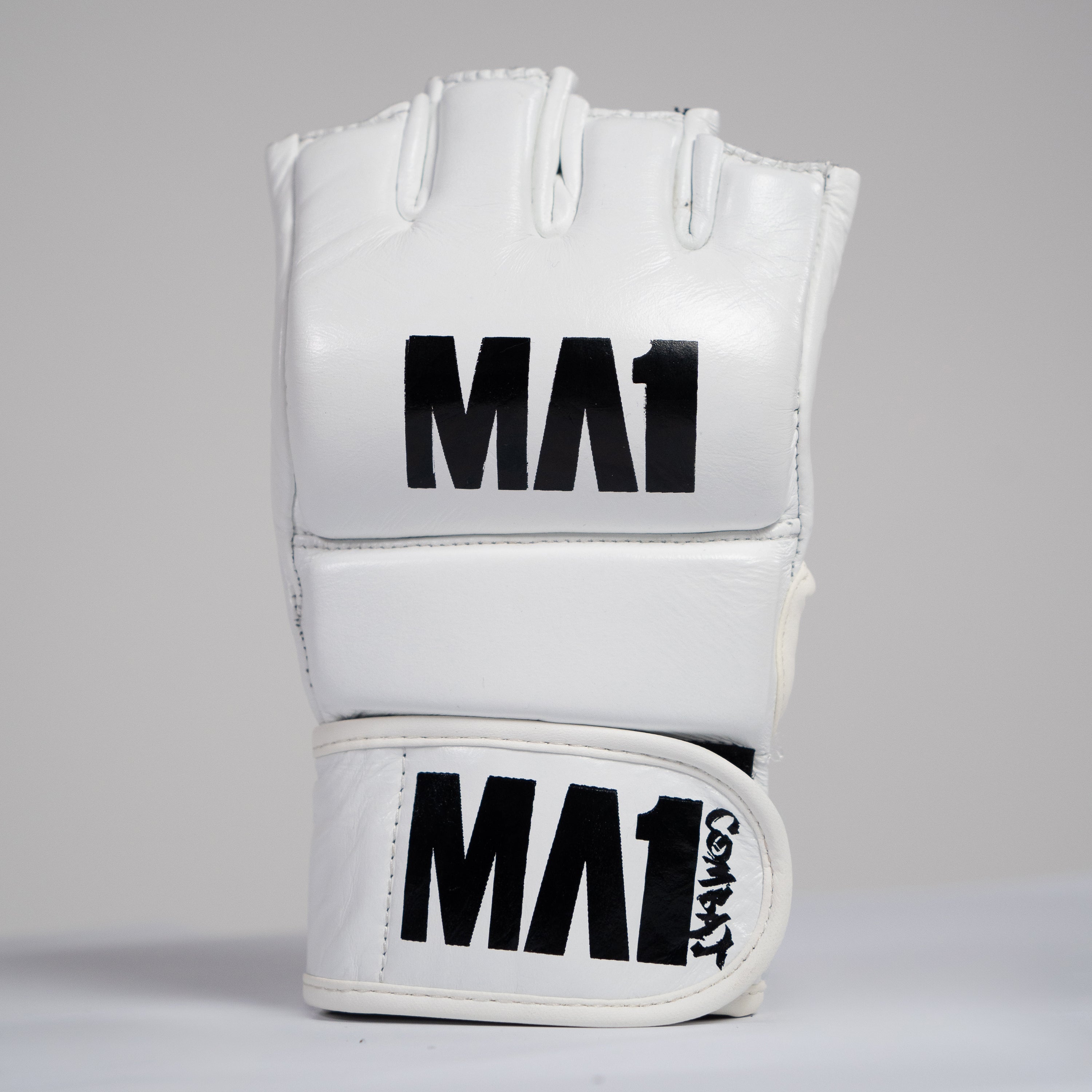 MA1 White Leather 4oz MMA 4 Gloves