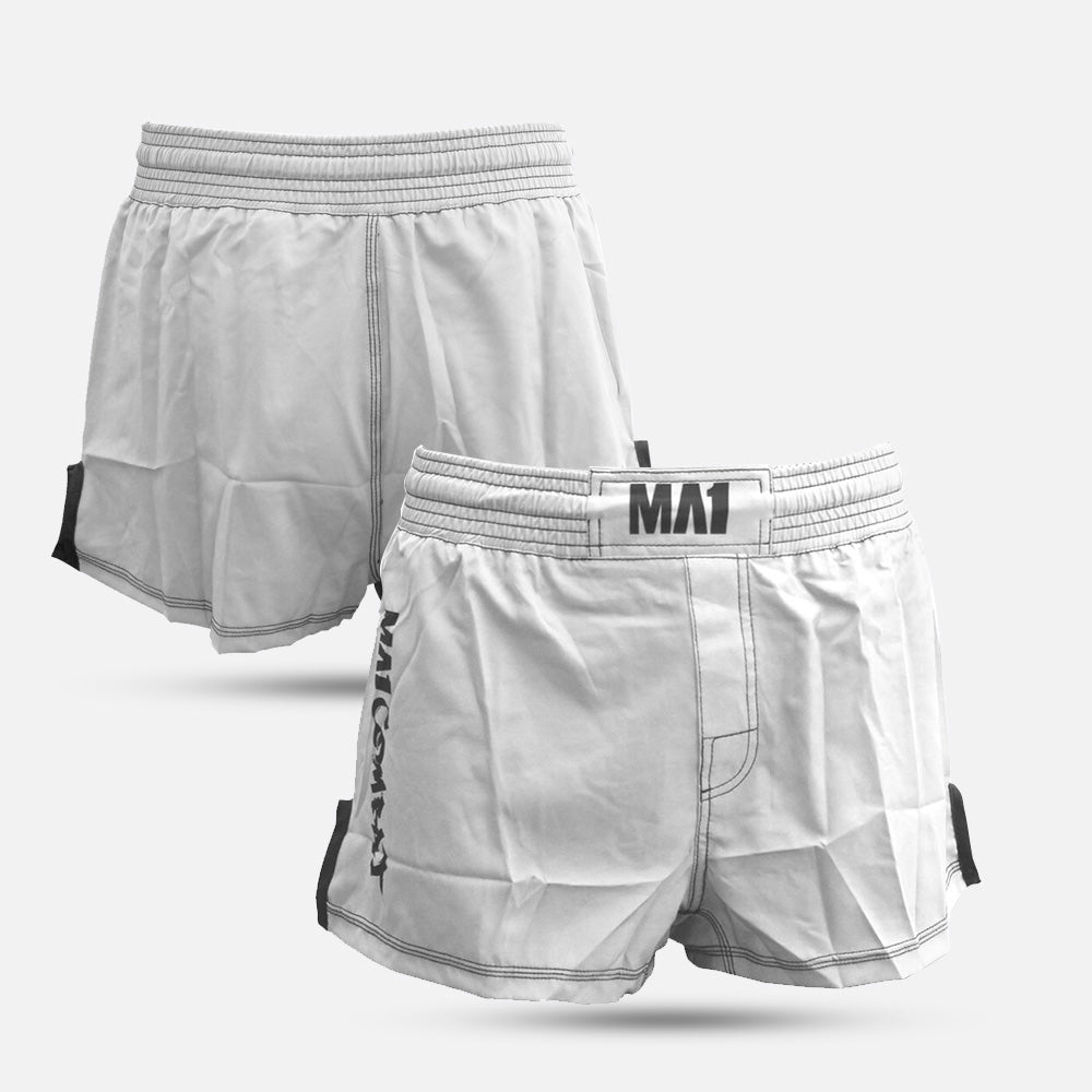 MA1 Combat Basic White High Cut MMA Shorts