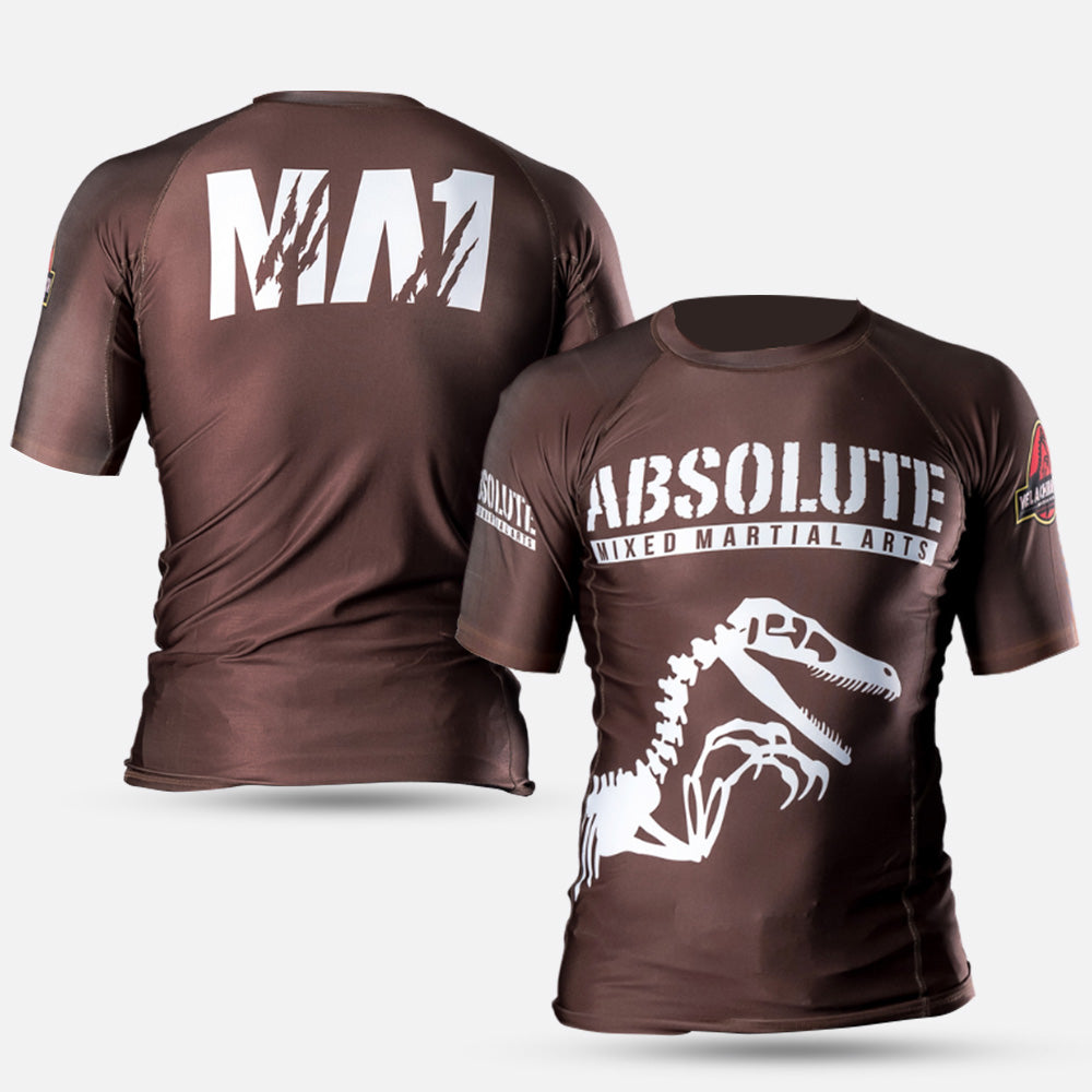 MA1 Raptor Short Sleeve Rash Guard - Brown